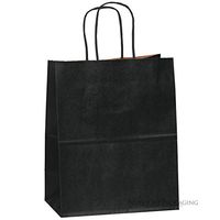 Flexicore Packaging | Size: 8"x4.75"x10"| Kraft Paper Gift Bags | FSC Certified Materials, Shopping, Merchandise, Party, Gift Bags (25 Bags, Black)