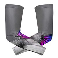 LEVEIS Color Butterfly On The Fower Arm Sleeves UV Protection for Men Women Sunblock Protective Gloves Running Golf Cycling Driving Long Arm Cover 1 Pair