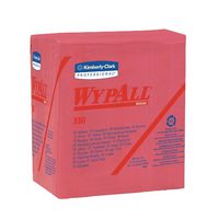 KIMBERLYCLARK 41029 WYPALL X80 Wipers, 1/4-Fold, HYDROKNIT, 12 1/2 x 13, Red, 50/Box, 4 Boxes/Carton