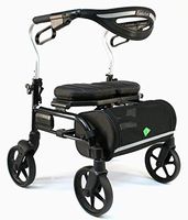 Evolution Trillium Lightweight Medical Walker Rollator with Seat, Large Wheels, Brakes, Backrest, Basket for Seniors Indoor Outdoor use (Mini, Carbon Black)