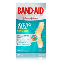 Band-Aid Brand Hydro Seal Waterproof Adhesive Bandages for Finger Cuts, Scrapes and Blisters, 10 ct (2-Pack(10 ct))