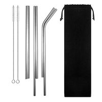 Yatnchan 5 Set 304 Stainless Steel Metal Straws Drinking Reusable,Juice Wide Straw Thin Straws for 20 OZ Yeti RTIC Tumbler Rambler Cups and Thick Smoothie Bubble Tea Milkshake Jumbo Drinks (5)
