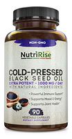 Premium Black Seed Oil - Effective Pain Relief, Cardiovascular Support, Digestive & Weight Loss Aid, Antioxidant - With Naturally Occurring Omega 3, 6, 9. Non-GMO, Cold Pressed Nigella Sativa Capsules