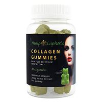 Hemp Euphoria Collagen Gummies 4000mg per Gummy - with Hemp Extract 600mg per Bottle (20mg per Gummy) 30 Count - Appletini Flavor