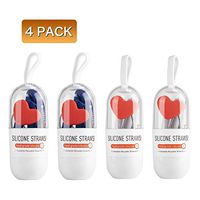 TAKEBEST Silicone Straws Drinking Reusable - Collapsible Straws with Cases and Cleaning Brushes BPA Free, 30&20 oz Tumbler Compatible for Travel,Office