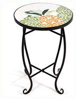 Plant Stand, Outdoor Indoor Steel Accent Plant Stand Cobalt Table, Yellow