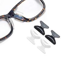 SMARTTOP2.5mm Eyeglass Nose Pads -10 Pairs Soft Silicone Non-Slip Adhesive Butterfly Nose Pads for Reading Glasses Sunglasses Spectacles （5 Pairs Black +5 Pairs Clear）