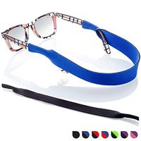 Sunglass Glasses Strap - 2 Pack Sport Eyewear Retainer - Anti Slip Fast Drying - Fits All (Blue + Black)