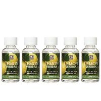 Hosley Aromatherapy Premium Grade Concentrated Lemon Verbena Highly Scented Warming Oils Set of 5 Pieces 55 Milliliters 1.86 Fluid Ounces Ideal Gift for Weddings Spa Bathroom W1