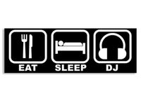 Eat Sleep DJ Vinyl Decal Car Window Wall Laptop Sticker, Die cut vinyl decal for windows, cars, trucks, tool boxes, laptops, MacBook - virtually any hard, smooth surface