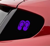 Slap-Art Flip Flops Sandals Beach Bikini Swimsuit Swimwear Sunshine Summer Vinyl Decal Sticker (Purple)