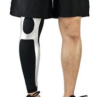 Finance Plan 1 Pc Super Elastic Sport Running Cycling Basketball Compression Leg Sleeve size XL (Silver)