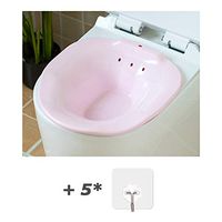 Sitz Bath for Cleanse Vagina or Anal Region, Hip Perineal Soaking Bath Basin, Bowls Bidets Over The Toilet for Elderly and Pregnant Women,Pink(1pcs)