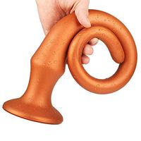 Jinqian Silicone Änâl plúg Bútt stufféd for Men Stimulator Female vâgìna Massage Dìlatðr Woman Gay T-Shirt Manual Massager (Gold, 6.6)