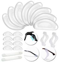 Eyeglass Nose Pads, 16 Pairs Eyeglasses Pads 1 mm Stick on Soft Silicone Anti-Slip Adhesive Nosepads for Glasses, Eyeglasses, Sunglasses(Transparent, 16 Nose Pads+ 4 Eyewear Retainer)