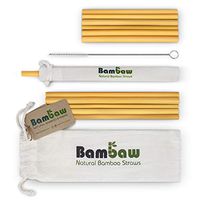Reusable Bamboo Drinking Straws | BPA Free | Ecological Alternative to Plastic Straws | Strong & Durable Bamboo Multi-Usage Straw | 12 Straws | 5.5 and 8.7 Inch | Bambaw