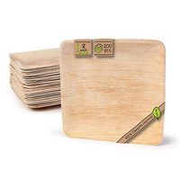 Naturally Chic Palm Leaf Biodegradable Plates | 8” Square Compostable Disposable Small Dinnerware Set - Eco Friendly - Plates for Weddings, Parties, BBQs, Events (200 Pack)