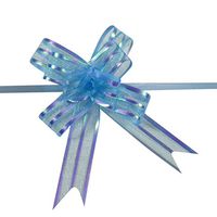  Gift Pull Bows for Presents, Weddings, Birthdays, Baby Showers, Iridescent Sheer Organza Ribbon, 3/4 Inch Wide, Set of 10