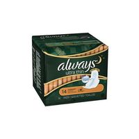 Always - Ultra Thin Pads, Overnight with Flexi-Wings, Unscented - 14 ea