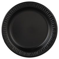 DCC Plastic Dinnerware, Plate, 9quot; Dia, Black, 125/Pack, 4 Packs/Carton (9PBQR)