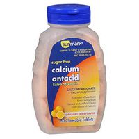 Sunmark Sugar Free Calcium Antacid, Extra Strength, Chewable Tablets, Orange Creme Flavor - 80 tablets
