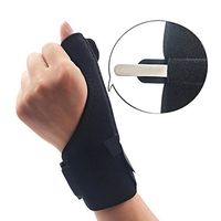 Wrist Brace Thumb Splint - Adjustable Soft Stabilizer with Metal Splint for Reliable Support - (Black, Left Hand)