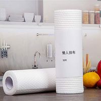 MISIXILE 50Pcs/Roll Disposable Home Kitchen Dish Cleaning Cloths,Wiping Pad Dishcloth Bathroom Wash Lazy Rags