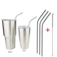 3 Pcs Stainless Steel Drinking Straw + 1 Cleaner Brush, Witsapce Metal Reusable Bendy Straws For 20 Oz & 30 Oz Cups- Ecofriendly Straws For Baby Kids Adult