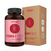 Natrogix Natural Vitamin E Capsules - Mixed D-Alpha Tocopherol and Mixed Tocopherols - Antioxidant for Healthy Skin, Eyes and Immune System Booster 1000 IU (120 Softgels)made in USA