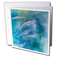3dRose Greeting Card USA, Alaska, Potters Marsh, Salmon Spawning, 6 x 6" (gc_278367_5)