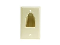 Monoprice 106168 1-Gang Recessed Low Voltage Cable Wall Plate, Ivory