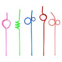 DERCLIVE 10 pieces of creative colorful straw crazy curls colored straws for birthday party PVC Can be used for parties or tea houses