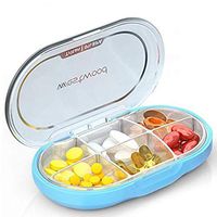 Travel Pill Box, LifeEasier Portable BPA Free Tritan Weekly Fish Oil Supplements Vitamin Pills Medicine Pocket Organizer Case with 6 Compartments for Hiking and Camping Outdoors Sports (Blue)