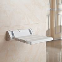 Shower seat,Folding seats Plastic Wall mount Changing shoes stool For adults Eeniors Bathroom Corridor-White