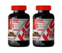 Immune System Vitamins for Women - Organic Greens Complex with Veggies, Greens, Fruits - Strawberry Extract Supplement - 2 Bottles 120 Tablets