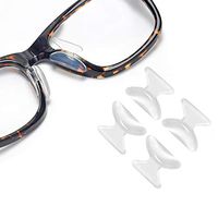 Clear Eyeglass Nose Pads - SMARTTOP Stick on 2.5mm Silicone Anti Slip Adhesive Eyewear Nose Pads Cushions for Eyeglasses Sunglasses Spectacles with Microfiber Cleaning Cloth - 10 Pairs