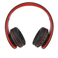 Over Ear Headphone, Andoer LH-811 Wireless Stereo Bluetooth 4.1 Earphone Headset Mic MP3 Player TF Music FM with 3.5mm Audio Cord for Smart Phones Tablet PC Notebook(Red)
