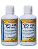 2 Pack of Vital Earth Minerals Mineral Blend Fulvic-Humic -32 Fl. Oz. - 1 Month Supply (Each) 64 oz total- Vegan Liquid Ionic Trace Mineral Multimineral Supplement - Almost Tasteless - Plant Based