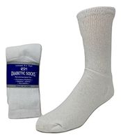 Diabetic Socks, Creswell Diabetic Socks, 12 Pack (1 Dozen Pairs), for Men and Women, Medical Socks for Neuropathy, Edema, Diabetes, Non-Binding, Crew Length, Size 13-15, X-Large, White