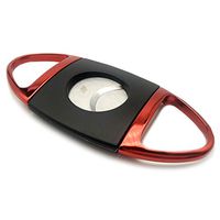 OYHBO Cigar Cutter Stainless Steel Guillotine Style Double Blades Cutter in Gift Box (black&red)