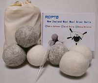 Clean Wrinkle Release Wool Dryer Balls 6 XL for Sensitive Skin, Speed Up Dry Time, Cut Energy Costs, Reusable, Dryer Sheets Alternative (White & Gray)