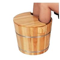 Foot Bath Barrel, 30cm High Foot Bath Foot Barrel Bucket Adult Thickening Mu Foot Barrel Fir Foot Barrel Foot Tub for Soaking Feet Massager Foot Care,B
