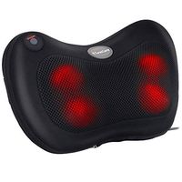 Shiatsu Pillow Massager - Neck Back Shoulder Massage with Heat Deep Tissue Kneading for Full Body Muscle Pain Relief Portable Relaxation in Car Home and Office