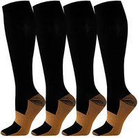 Compression Socks Women & Men-4 Pairs - Best for Running,Medical,Athletic Sports,Flight Travel, Pregnancy (02-Black copper (4 pairs), Small / Medium)