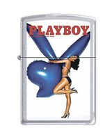 Zippo Playboy Cover July 1977 Pocket Lighter, Satin Chrome
