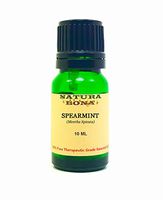 Spearmint Essential Oil Organic - 100% Pure Therapeutic Grade Mentha Spicata Oil in a 10ml UV Protected Green Glass Euro Dropper Bottle. (Spearmint)
