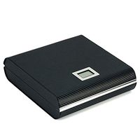 Cigar Humidor Portable Leather Cedar Wood with Hygrometer and Humidifier Carbon Fiber Cigar Case Storage Container Holds Up to 15-25 Cigars