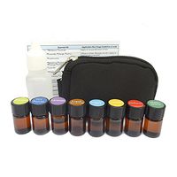 Young Living Compare Filled Keychain Kit with (8) 2ml Vials of Frankincense, Tea Tree, Lemon, Lavender, Peppermint, Breath, Immunity and Sore Muscle w/ 15ml Fractionated Coconut Oil and Reference Card