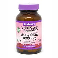 Bluebonnet Earth Sweet Cellular Active Methylfolate 1000 mcg Chewable Tablets, 90 Count