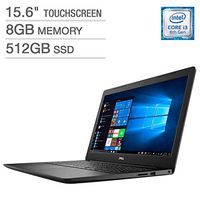 Dell Inspiron 15.6" FHD LED-Backlit Touchscreen Laptop, Intel Core i3-8145U up to 3.90GHz, 8GB DDR4, 512GB PCIe NVMe SSD, Wireless-AC, Bluetooth, Webcam, MaxxAudio, HDMI, Windows 10